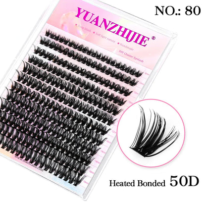 DIY 144 Cluster Lashes – Natural C/D Curl Individual Mink Eyelashes, Free Shipping, Home Makeup Supplies
