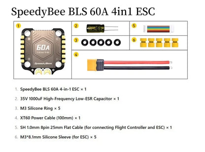 Original SpeedyBee F405 V3 Flight Controller & 60A ESC - 30x30 FPV Stack for Freestyle DIY Drones