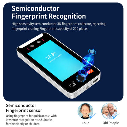 Asia Teco 5-Inch Face Recognition Access Control – WiFi TCP/IP Attendance Machine with Tuya App & Fingerprint Scanner