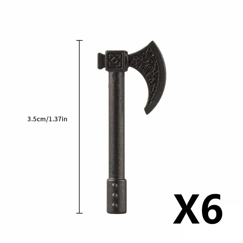 Medieval Figure Weapons Building Blocks Kit – King Sword, Lion Shield, Trident & Double-Edged Axe Battle Toy
