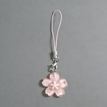 Colorful Resin Flower Phone Chain - Fresh Cute Transparent Key Pendant Bag Charm Accessory for Women & Best Friends
