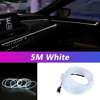 5M Car Interior LED Strip Light - USB Flexible Neon Ambient Lighting for Auto DIY Decoration