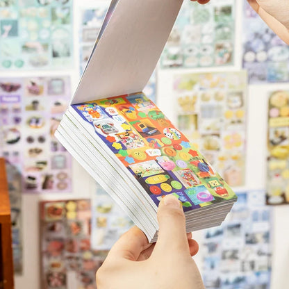 20Pcs Retro Cartoon Sticker Book - Handmade Scrapbook, Diary & Japanese Stationery Decoration Stickers