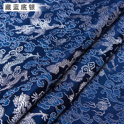 0.5/1/2m Brocade Satin Fabric — Dragon Pattern Material for Sewing, DIY Crafts, Gift Boxes & Patchwork