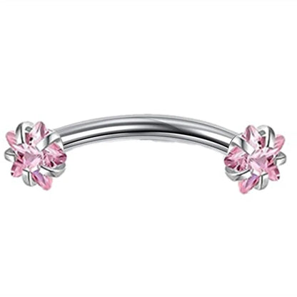 Crystal Curved Barbell Piercing Earrings – Daith, Helix, Tragus & Cartilage Body Jewelry Stud Ring
