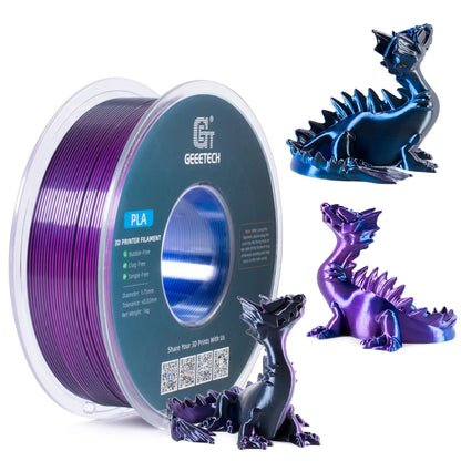 Geeetech Tri-Color Silk PLA 3D Printer Filament – 1.75mm, 1KG Spool, Vacuum Pack, Special Colors