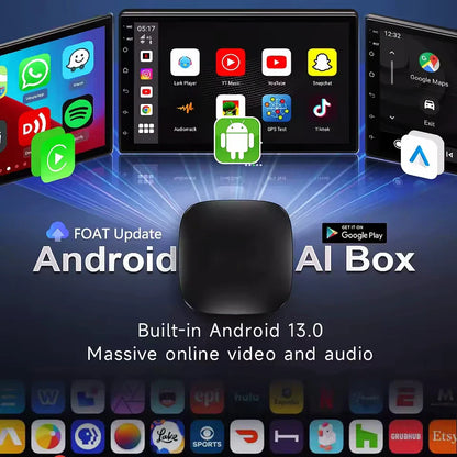 2025 CarPlay Smart AI Box — Wireless Android CarPlay & Android Auto Adapter with Netflix, YouTube & 5G WiFi