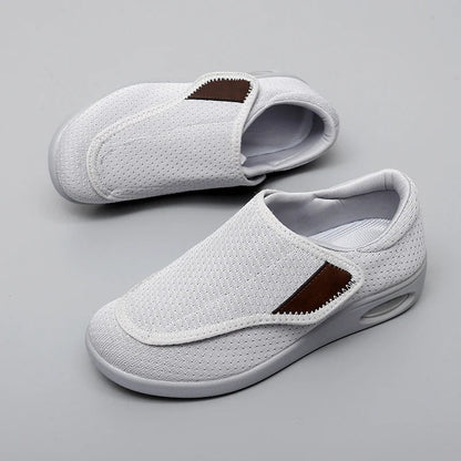 Orthopedic Wide Fit Comfort Walking Shoes for Swollen Feet, Adjustable Soft Diabetic Support Shoes for Everyday Pain Relief