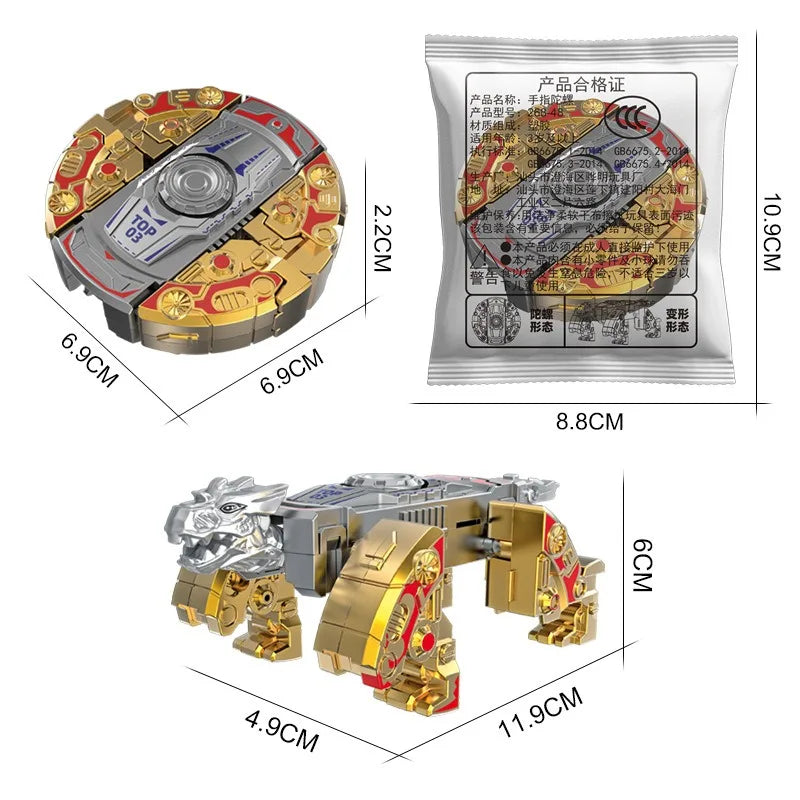 Fingertip Rotating Gyroscope Robot Toy – Decompression Anti-Drop Mechanical Deformation Fidget Toy for Kids Boys Gift