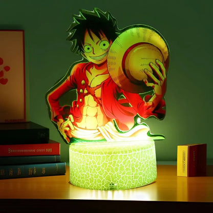 One Piece Luffy & Zoro Action Figures — 3D PVC Anime Lamp, LED Night Light Collectible Toy, Christmas Gift for Kids