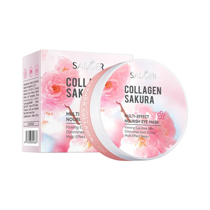 SADOER 60pcs Sakura Collagen Eye Masks — Anti-Dark Circle, Eye Bag Removal, Moisturizing & Firming Eye Patches