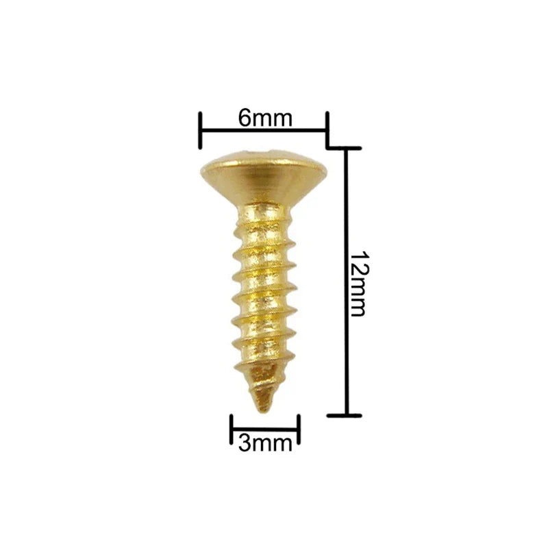 Electric Guitar Bass Pickguard Screws - 3x12mm Protective Plate Rear Cover Screws with Storage Box