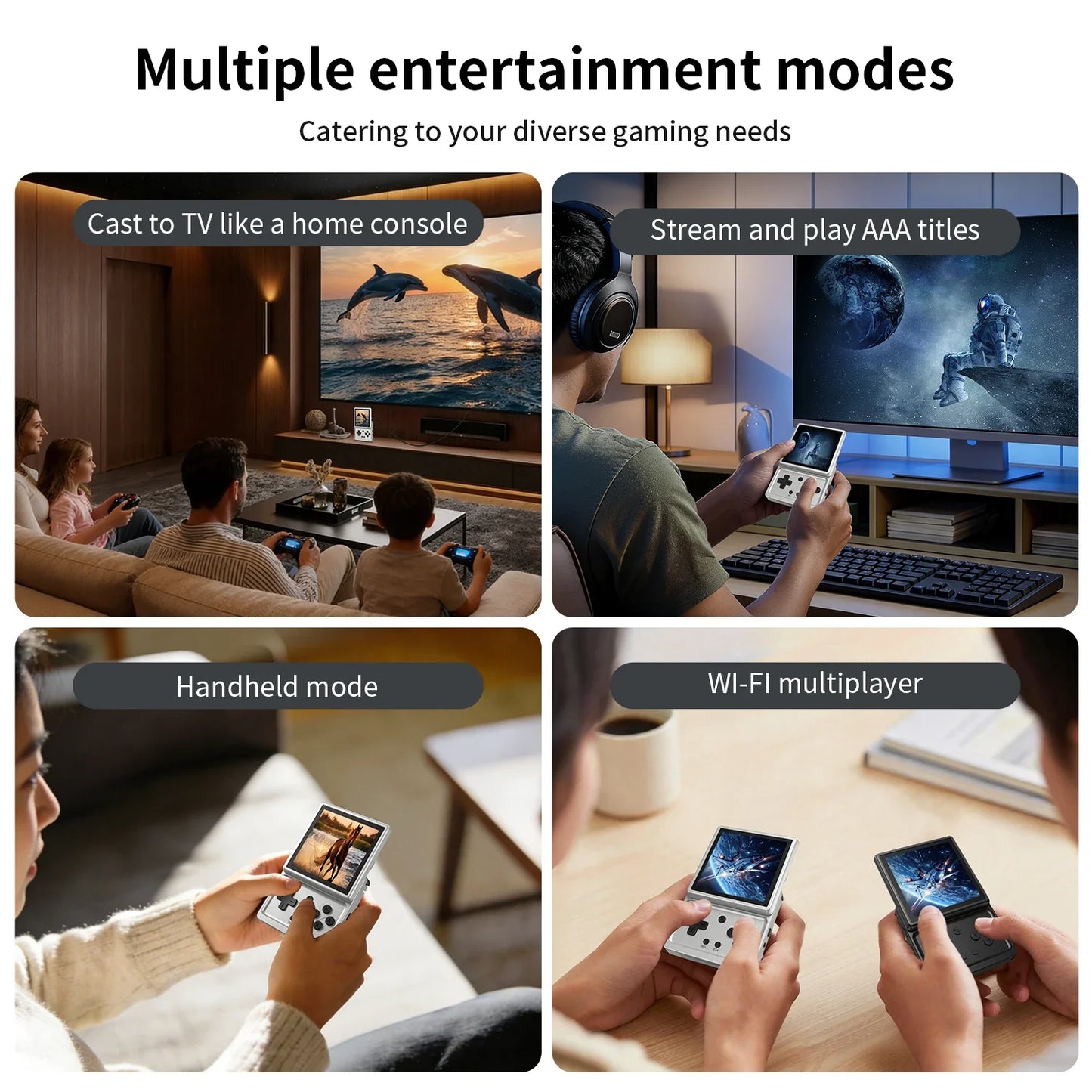 ANBERNIC RG Rotate Android Handheld Game Console – 3.5” IPS 720×720 Retro Gaming Emulator, T618 WiFi Portable Player 3GB+32GB