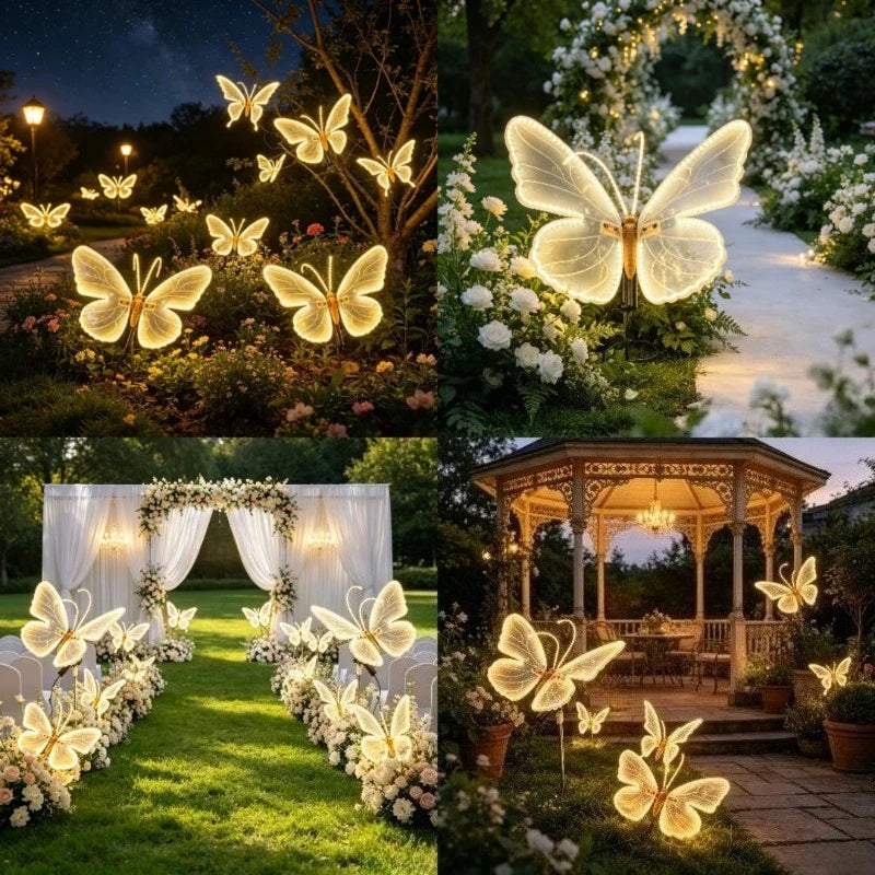 Giant LED Butterfly Decoration - Moving Simulated Insect Light for Outdoor Parties & Holidays