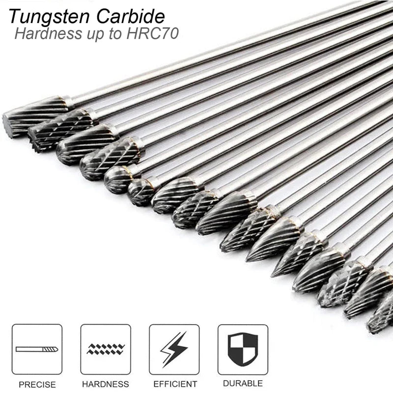 Extra Long 100mm Rotary Rasp File | Carbide Burr Alloy Bits for Metal & Wood Carving | Milling Cutter Drill Abrasive Tool