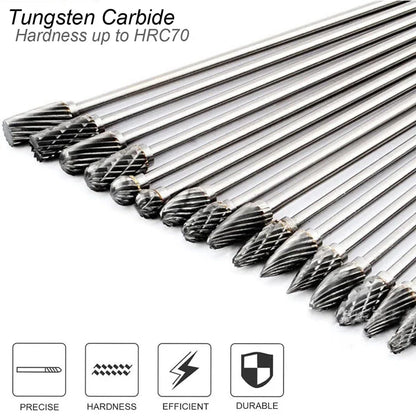 Extra Long 100mm Rotary Rasp File | Carbide Burr Alloy Bits for Metal & Wood Carving | Milling Cutter Drill Abrasive Tool