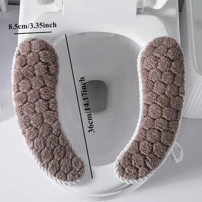 Universal Thickened Toilet Seat Cushion Cover – Soft Warm Anti-Slip Washable Reusable Bathroom Seat Pad for Winter Comfort