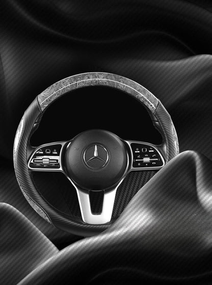 Peach Wood Grain Car Steering Wheel Cover — Non-Slip, Four Seasons, Fits 14.5-15" Wheels