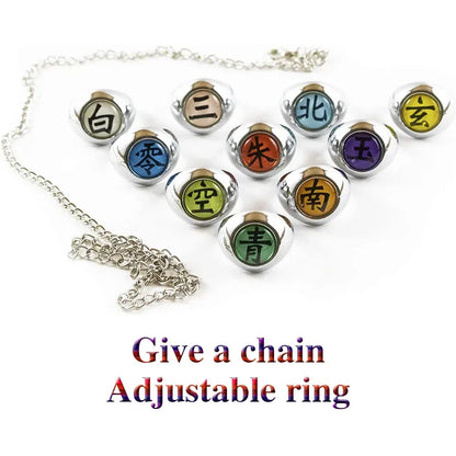 10PCS Bandai Naruto Akatsuki Rings — Itachi Anime Figure Cosplay Accessories, Jewelry & Toys for Boys & Kids Gifts