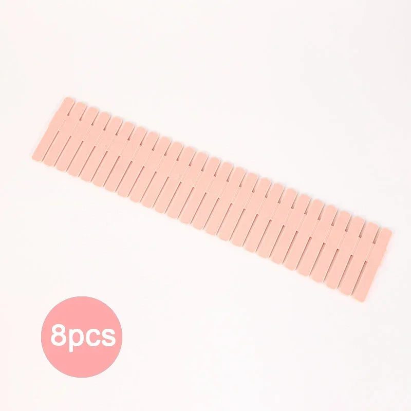 4/8PCS Adjustable Drawer Dividers – Durable Storage Organizer for Socks, Underwear & Clothes, Closet & Cabinet Partition System