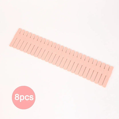 4/8PCS Adjustable Drawer Dividers – Durable Storage Organizer for Socks, Underwear & Clothes, Closet & Cabinet Partition System