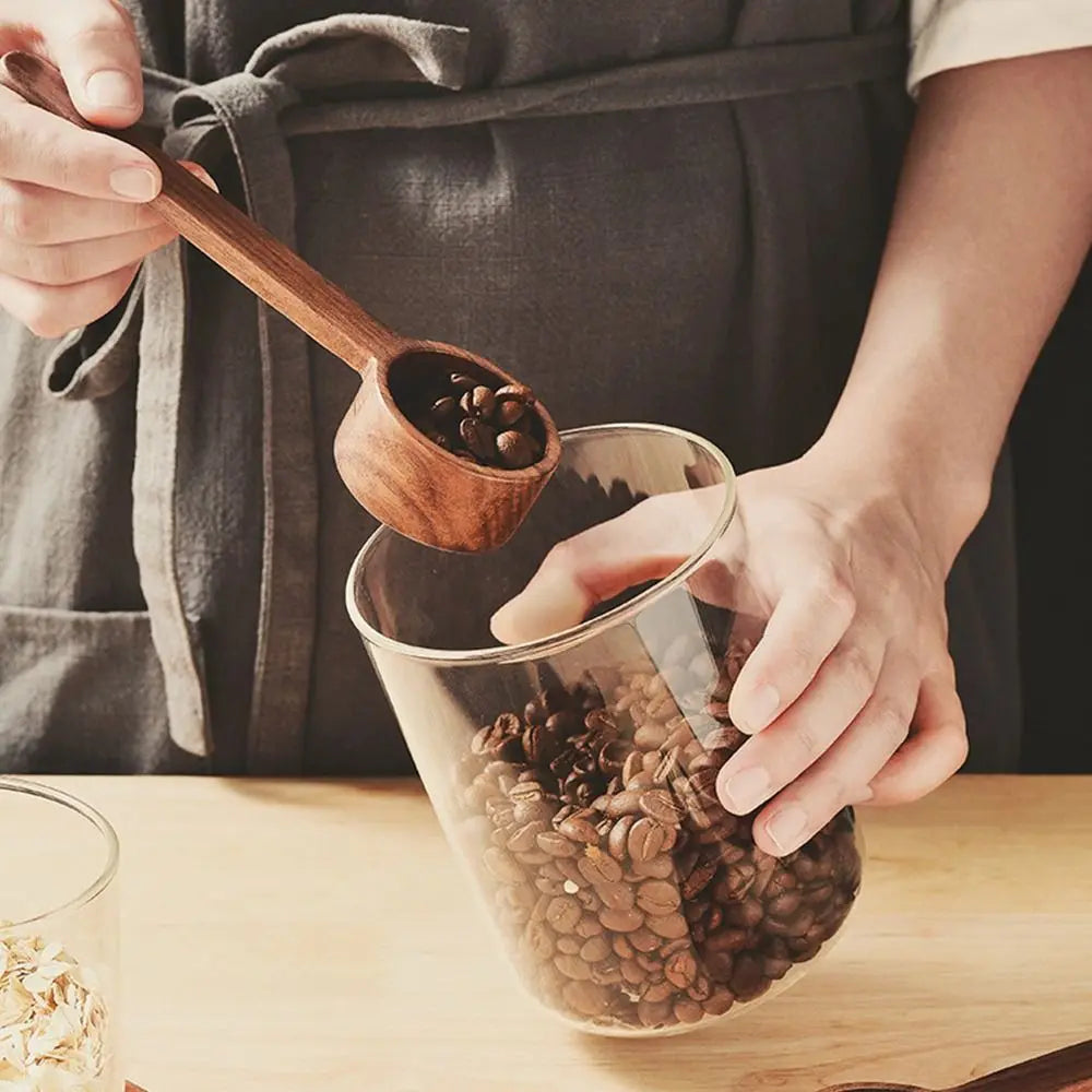Wooden Measuring Spoon Set for Kitchen – Tea, Coffee, Sugar & Spice Scoops Cooking Tools