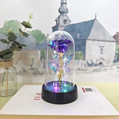 Artificial Eternal Rose Flowers with LED Light – Valentine’s Day Gift for Girlfriend, Wedding & Christmas Decor
