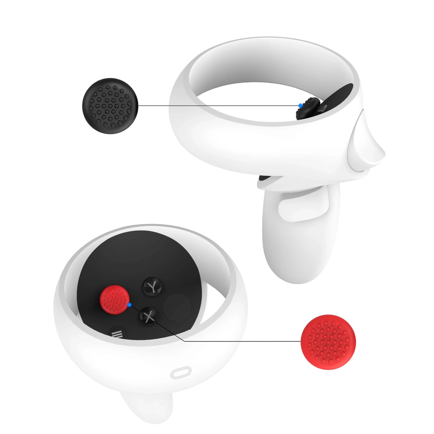 HUNDAI Oculus Quest 2 Silicone Controller Cover — Protective VR Touch Grip with Knuckle Strap