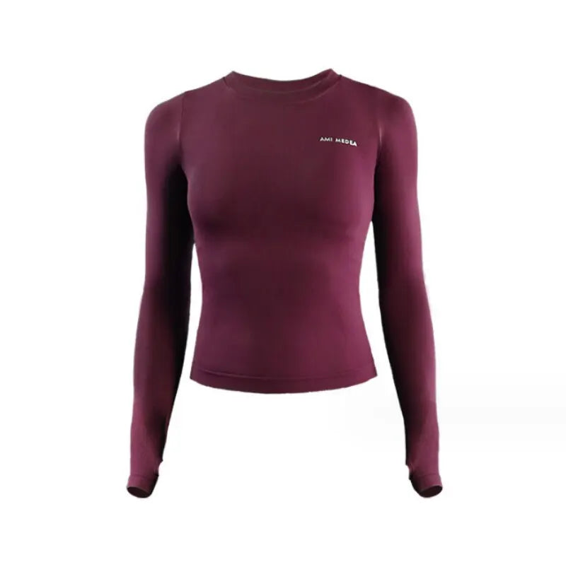 Women's Long Sleeve Yoga Top - Breathable Sports Shirt for Gym, Running and Fitness