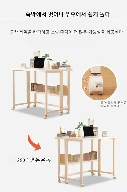 Foldable Computer Desk – Adjustable Laptop Desk for Home & Office, Space-Saving Multifunctional Folding Table