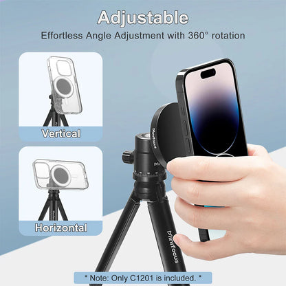 Magnetic Phone Holder for MagSafe with 1/4'' & 3/8'' Arri Holes Tripod Mount Adapter - Compatible with iPhone, Samsung, Huawei, Xiaomi Smartphones