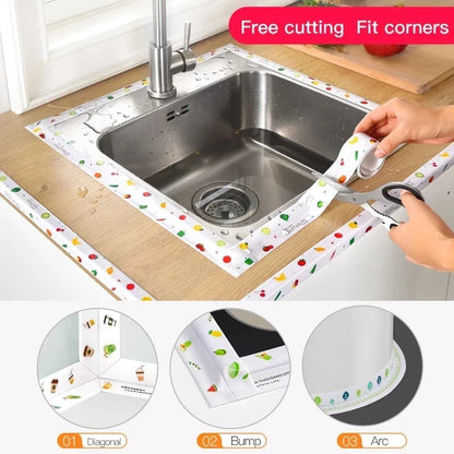 Bathroom and Kitchen Accessories - Self-Adhesive Waterproof Caulk Strip Tape for Shower, Bath, Sink, and Wall Sticker