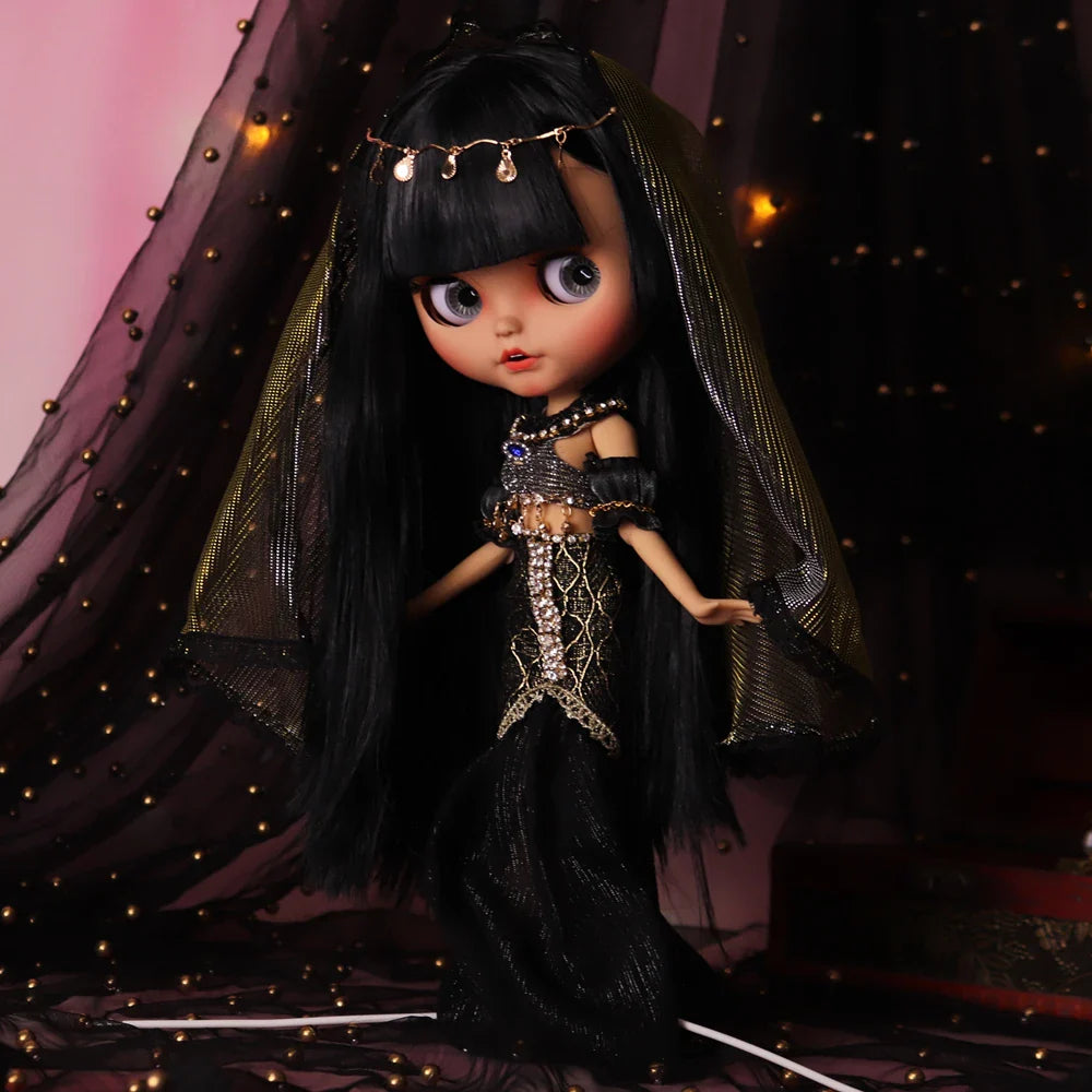 ICY DBS Blyth Doll – 1/6 Joint Body BJD Anime Girl with Tan Skin, Matte Face & Pouting Mouth OOAK OB24