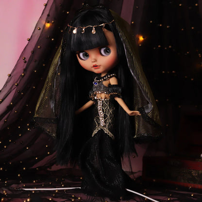 ICY DBS Blyth Doll – 1/6 Joint Body BJD Anime Girl with Tan Skin, Matte Face & Pouting Mouth OOAK OB24