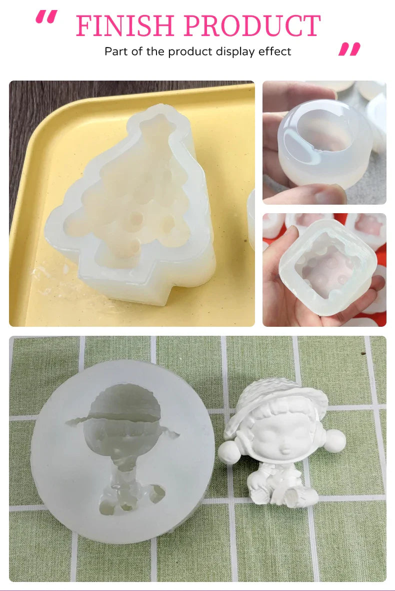 DIY Silicone Mold Making Kit — AB 1:1 Liquid Rubber, Fast-Curing Silicone for Mold Casting, 200g/500g