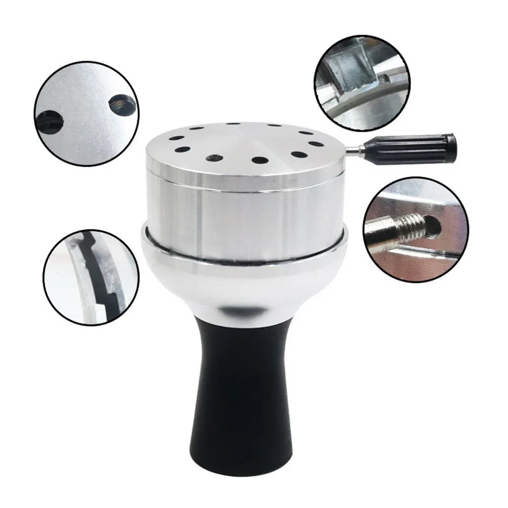Arab Shisha Hookah Metal Bowl Set: Charcoal Holder with Heat Management Cover - Smoking Accessories for Chicha