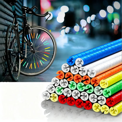 12-72pcs Bicycle Spoke Reflective Stickers - Colorful Wheel Safety Reflector Kit for DIY Bike Visibility & Protection