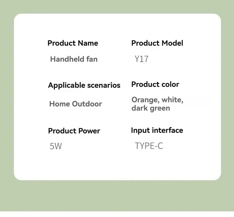 New Foldable USB Rechargeable Mini Fan | Handheld Desktop Fan with Cartoon Design & Hook for Outdoor, Home & Office Use