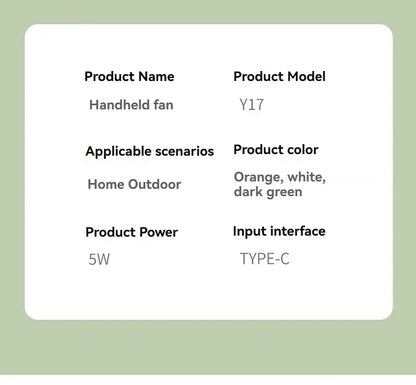 New Foldable USB Rechargeable Mini Fan | Handheld Desktop Fan with Cartoon Design & Hook for Outdoor, Home & Office Use