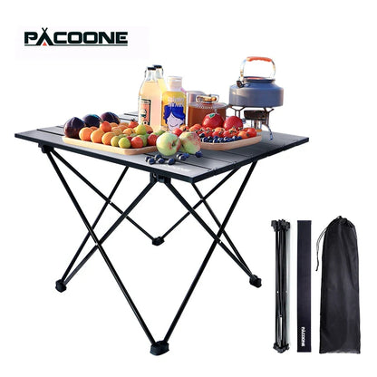 PACOONE Portable Camping Table – Ultralight, Foldable Aluminium Desk for Hiking, BBQ & Picnic