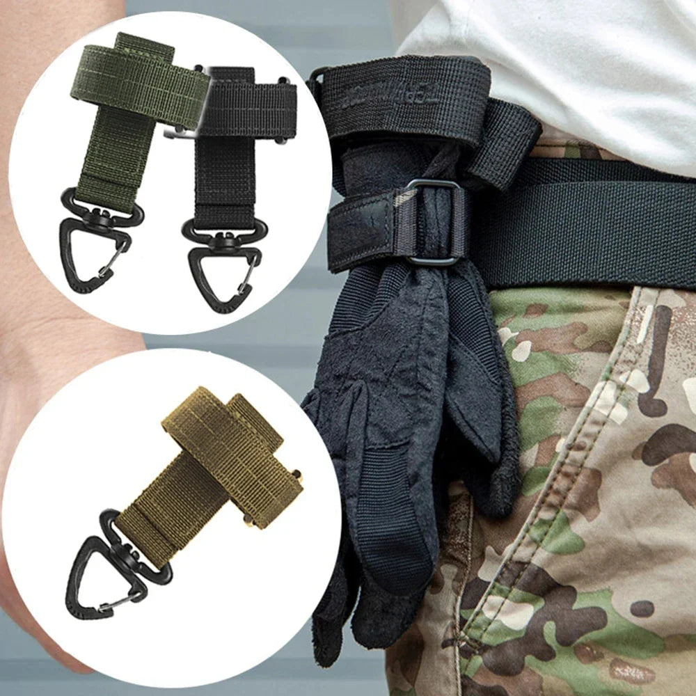 Multi-Purpose Nylon Gloves with Hook – Safety Clip Work Gloves for Tactical, Climbing, & Camping Outdoor Activities