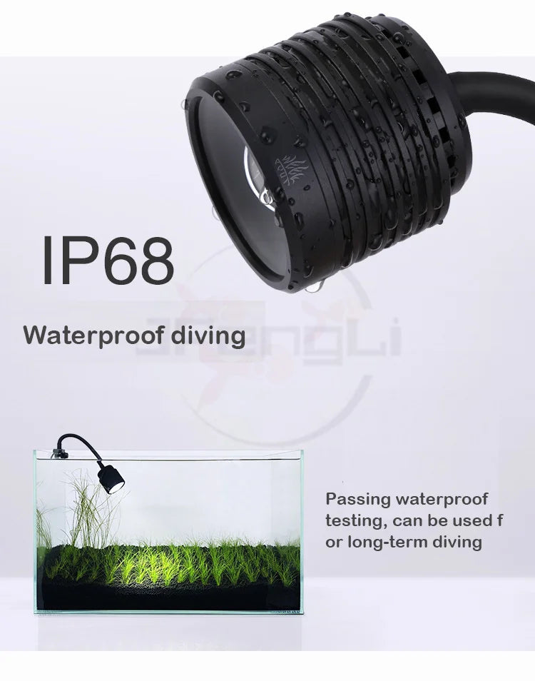 Aqua Week Mini7pro-F Aquarium LED Light – Waterproof Plant & Fish Tank Lighting, Terrarium Accessories