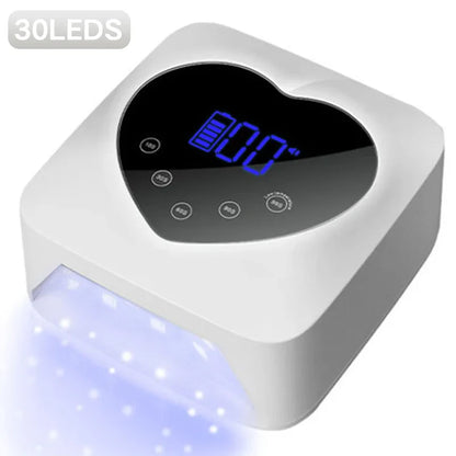 Rechargeable UV LED Nail Lamp – 30 LEDs Cordless Professional Gel Curing Light with Touch Screen, Salon Tools