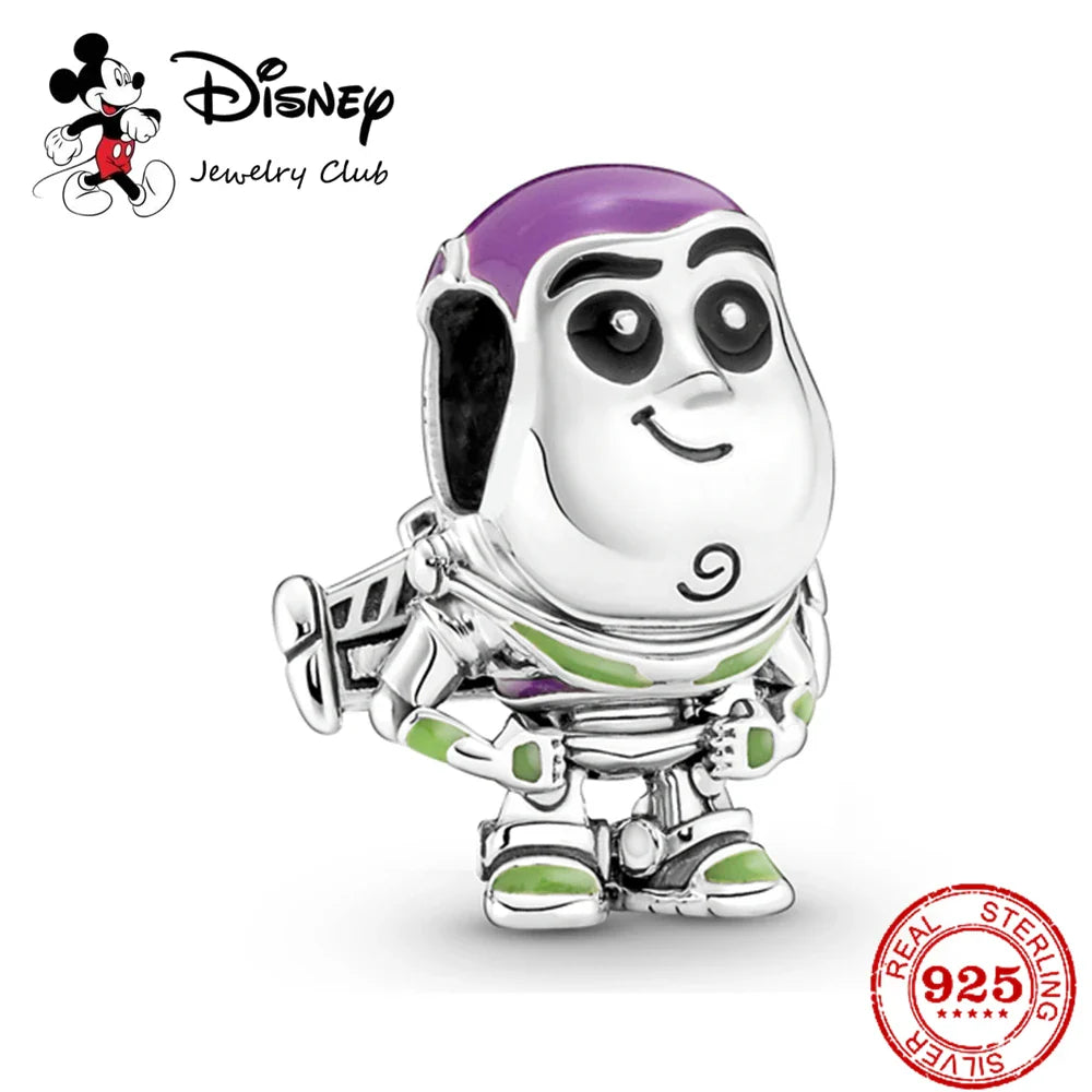New 925 Sterling Silver Mickey Minnie Vinnie Charm – Beaded Fit for Original Pendant Bracelet, DIY Ladies Jewelry