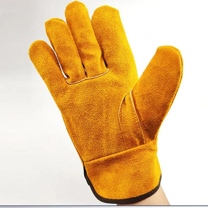 Men's Work Gloves – Soft Cowhide Driver, Hunting, Driving, Farm, Garden & Welding Safety Mechanic Gloves