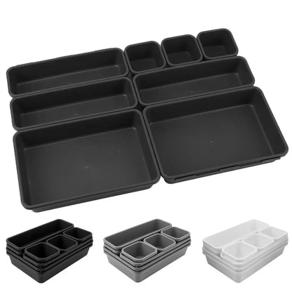 8Pcs Drawer Storage Organizer Set – Multi-Purpose Makeup, Jewelry & Sundries Storage Boxes for Kitchen, Bathroom & Closet Organization