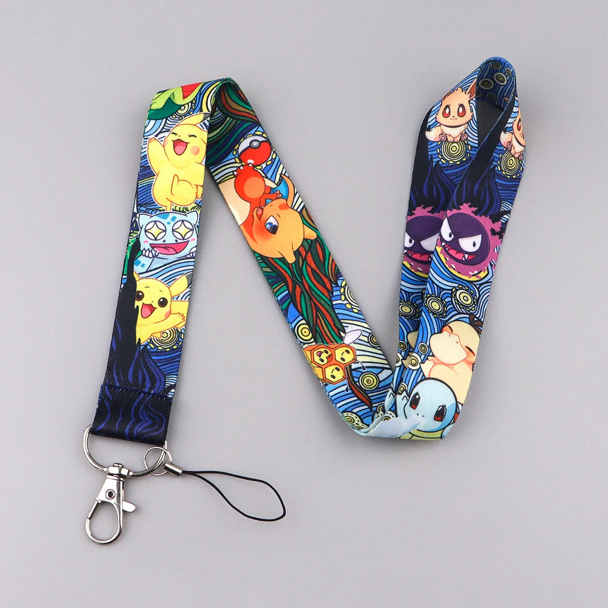 Anime Gengar Lanyard for Keys – Cartoon ID Card, Mobile Phone Strap, USB Badge Holder, DIY Keychain Gift