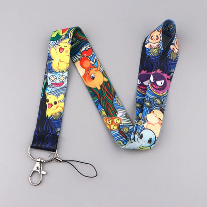 Anime Gengar Lanyard for Keys – Cartoon ID Card, Mobile Phone Strap, USB Badge Holder, DIY Keychain Gift