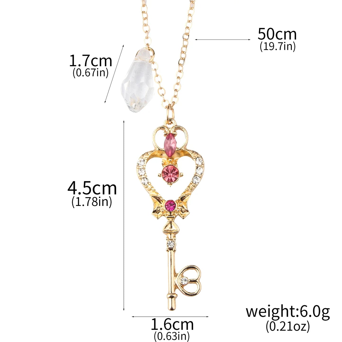 Anime Moon Usagi Necklace Set - Cute Cartoon Enamel Cosplay Jewelry Gifts for Women & Girls