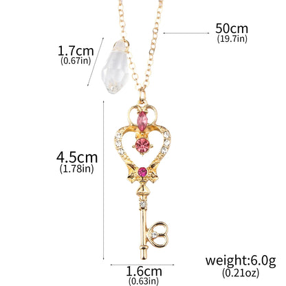 Anime Moon Usagi Necklace Set - Cute Cartoon Enamel Cosplay Jewelry Gifts for Women & Girls